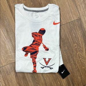 Mens NWT’s Nike White XL Lacrosse Tee with Orange and Blue Virginia Cavaliers